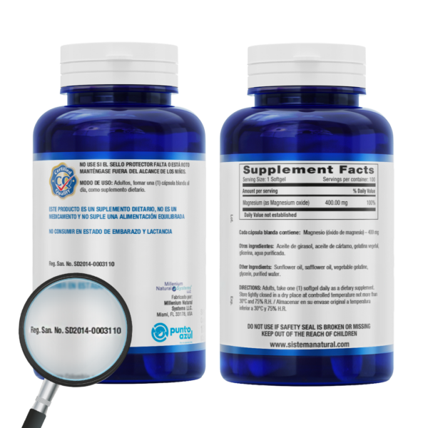 Magnesium 400 mg x 100 Softgels Natural Systems - Imagen 2