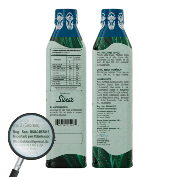 Aloe Vera + Fibra Prebiótica Drink 32 Oz Natural Systems - Imagen 2