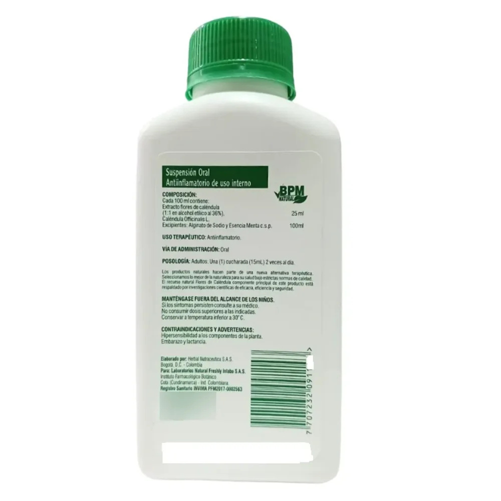 SUPLEMENTO NATURAL CON CALENDULA X 180 ML./ FINACID NATURAL FRESHLY - Imagen 2