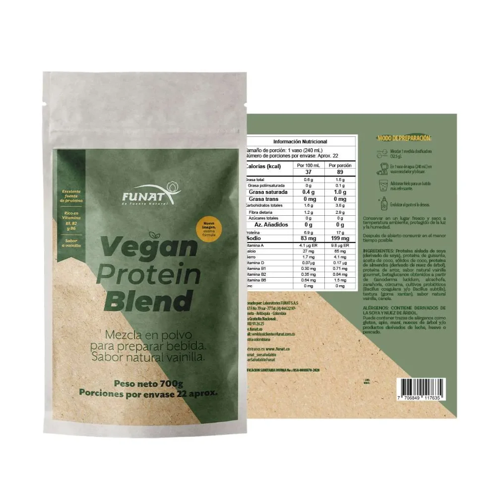 Vegan protein blend 700 g FUNAT - Imagen 2