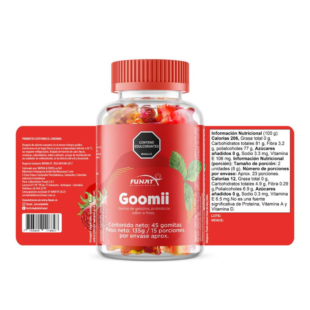 Gomitas con probióticos Goomii FUNAT - Imagen 2
