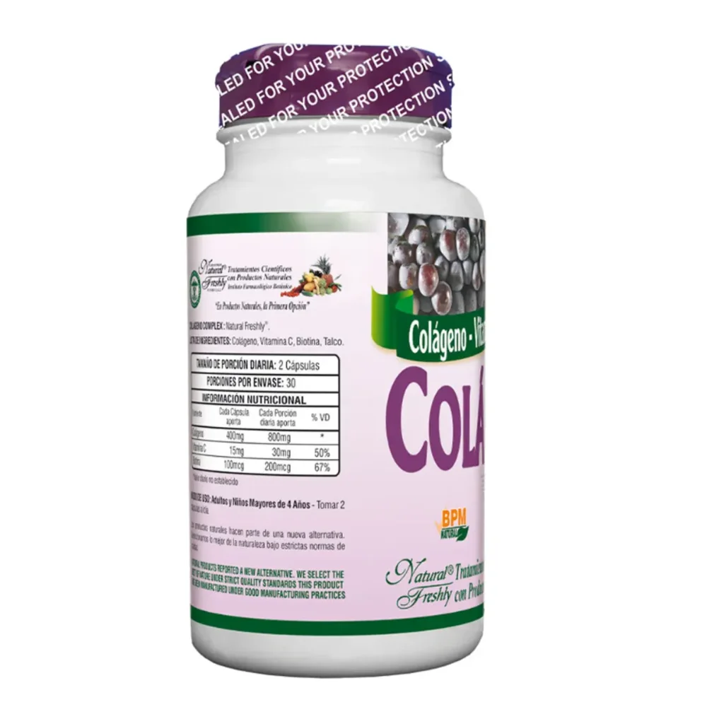 COLAGENO COMPLEX SUPLEMENTO X 60 CAPSULAS/ NATURAL FRESHLY - Imagen 2