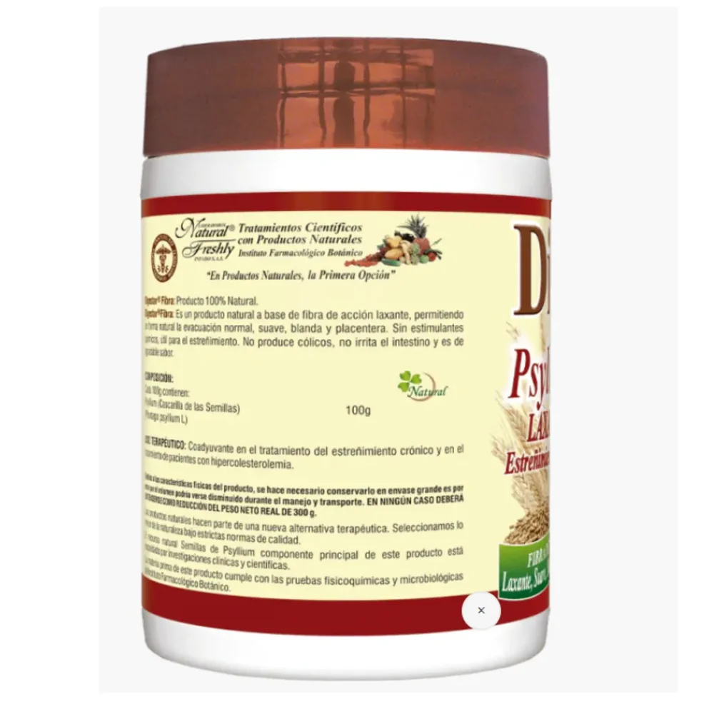ALIMENTO EN POLVO PSYLLIUM LAXANTE X 300G DIGESTAR FIBRA NATURAL FRESHLY - Imagen 2