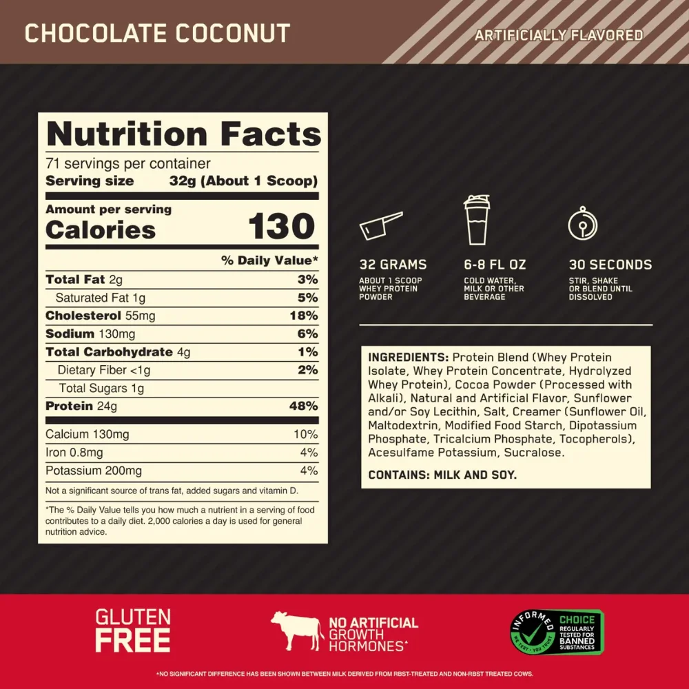 Gold Standard 100% Whey Protein 5 lb OPTIMUM NUTRITION - Imagen 2