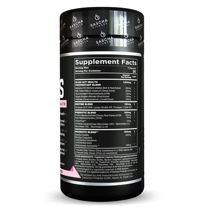 BLISS Gut And Digestive Health 90cap SASCHA - Imagen 2