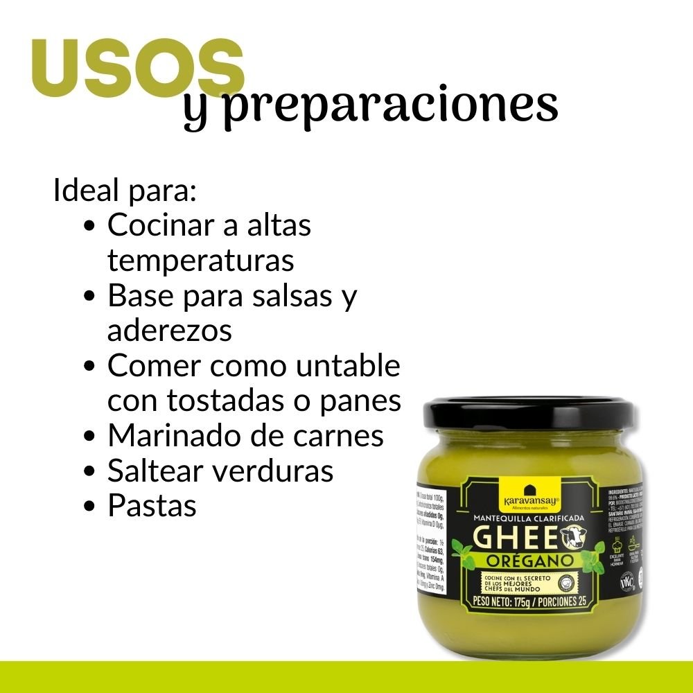 Mantequilla Clarificada Chee con Oregano 175g KARAVANSAY - Imagen 2