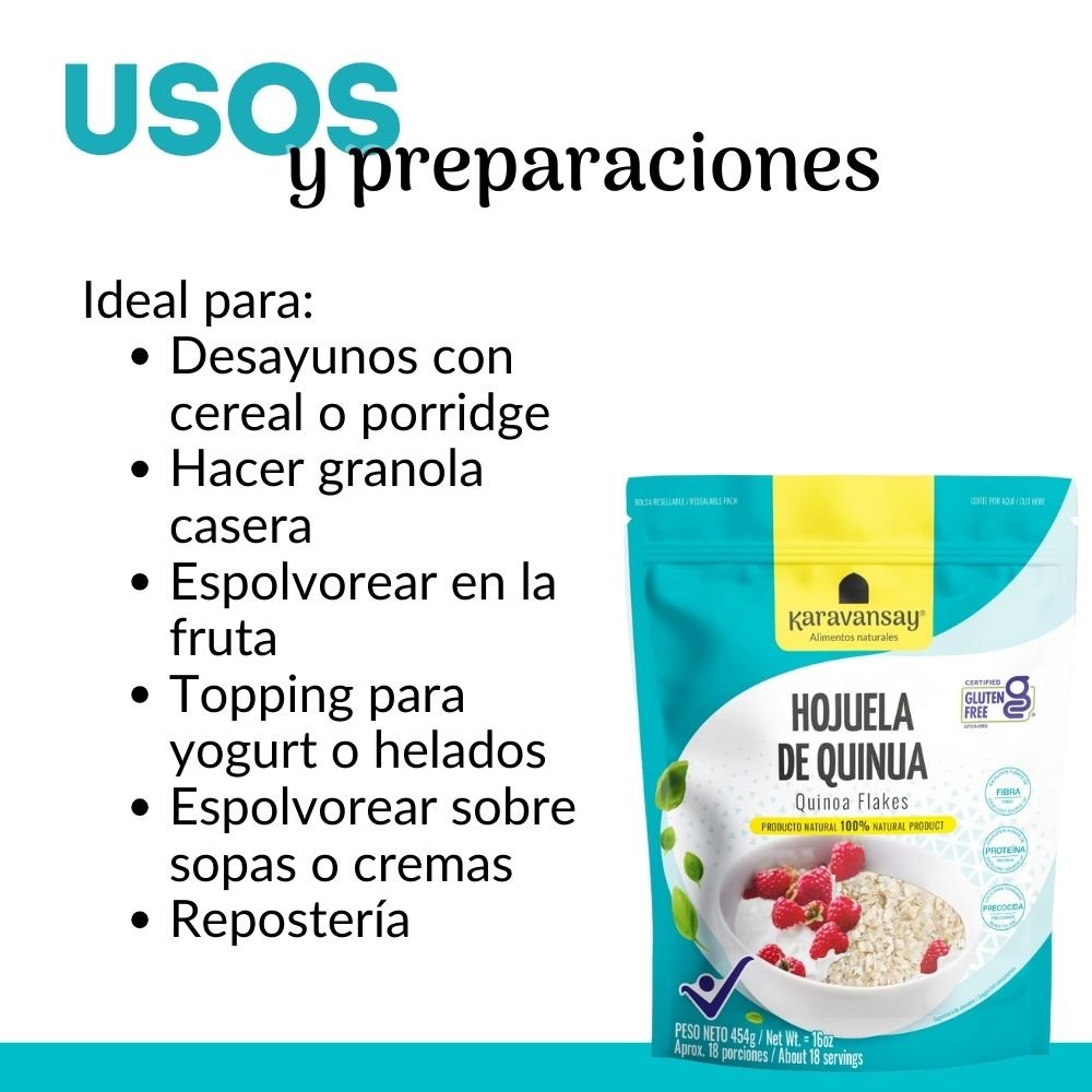 Hojuelas de Quinua 454g KARAVANSAY - Imagen 2