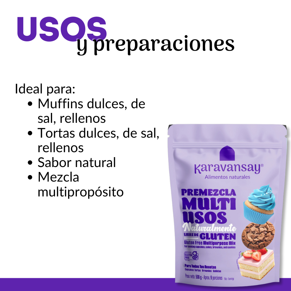 Premezcla multiusos para Repostería 500g KARAVANSAY - Imagen 2