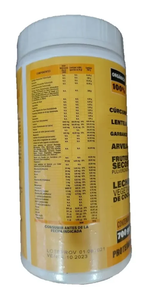 Proteína Vegana Dorada 700 g ZOI - Imagen 2