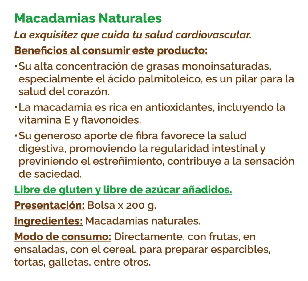 Macadamia Entera Natural 200g BEHAPPY - Imagen 2