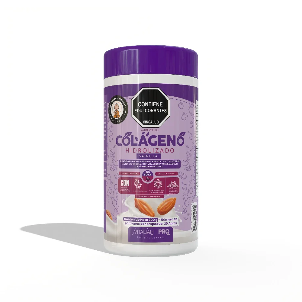 BATIDO COLAGENO VAINILLA LECHE ALMENDRAS TARRO 900 G VITALIAH