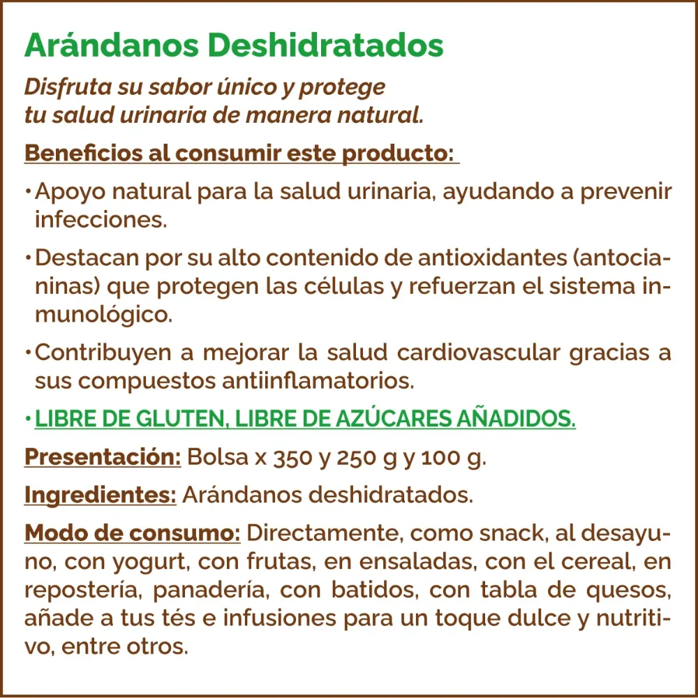 Arándanos Deshidratados 250g BEHAPPY - Imagen 2