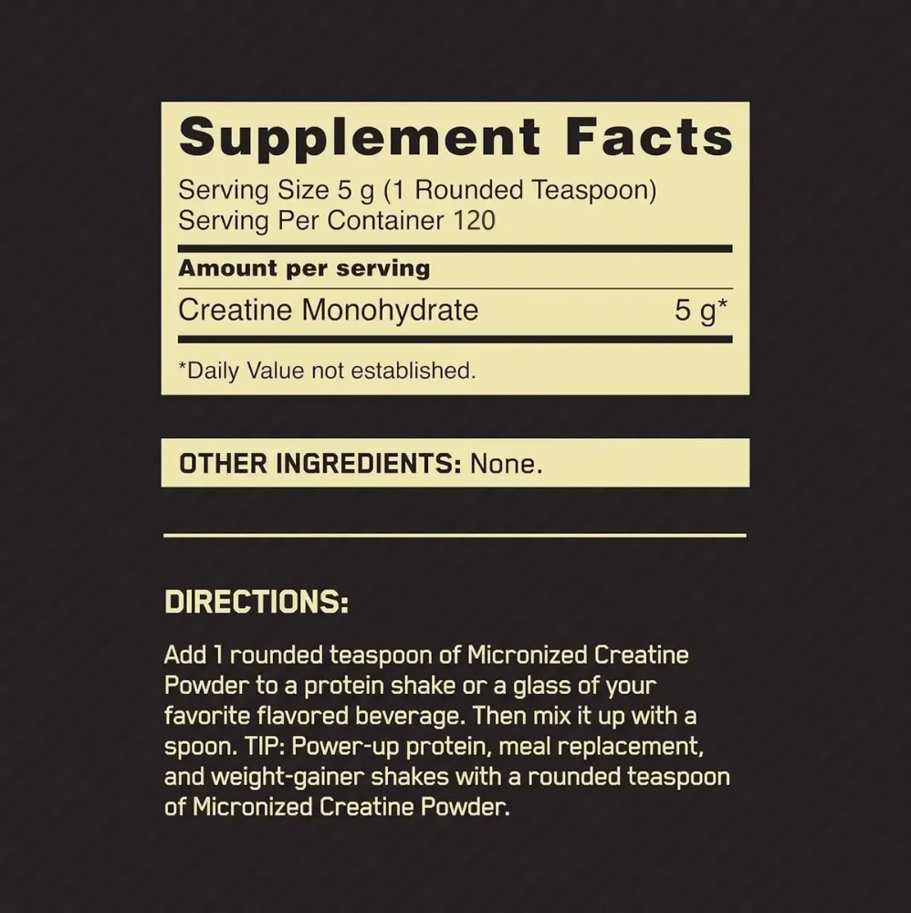 Creatina micronizada x 600g OPTIMUM NUTRITION - Imagen 2