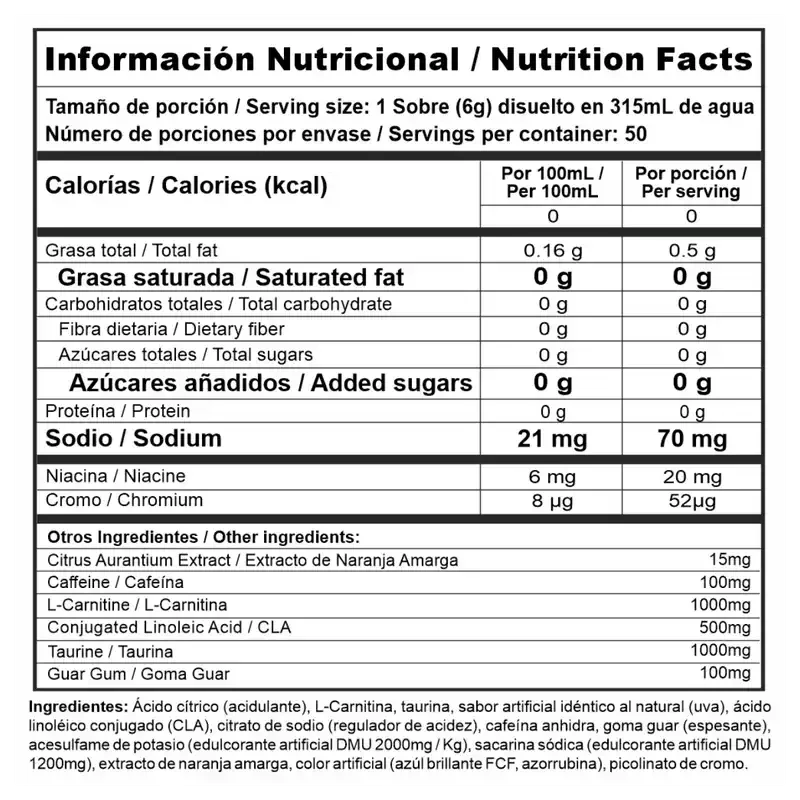 Burner Stack Tarro 50 Sachets NUTRAMERICAN - Imagen 2