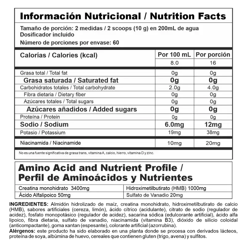 CREA STACK PINK LEMONADE - Creatina Monohidratada con Hmb NUTRAMERICAN - Imagen 2