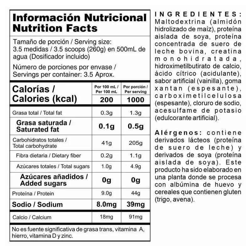 Megaplex Creatine Power 2 lb - Proteína de suero de leche + Creatina Monohidrato NUTRAMERICAN - Imagen 2