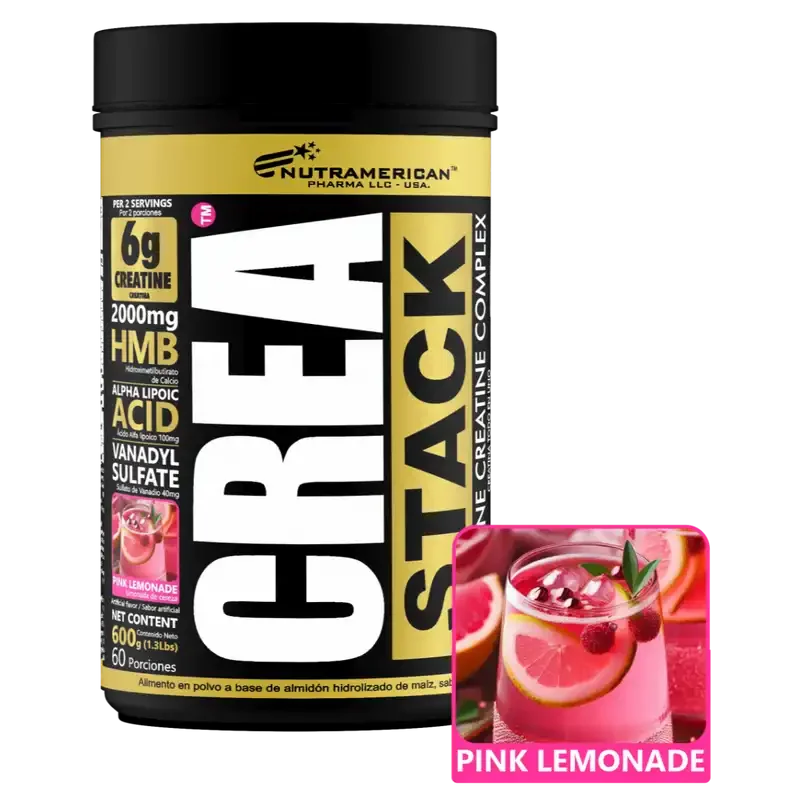 CREA STACK PINK LEMONADE - Creatina Monohidratada con Hmb NUTRAMERICAN