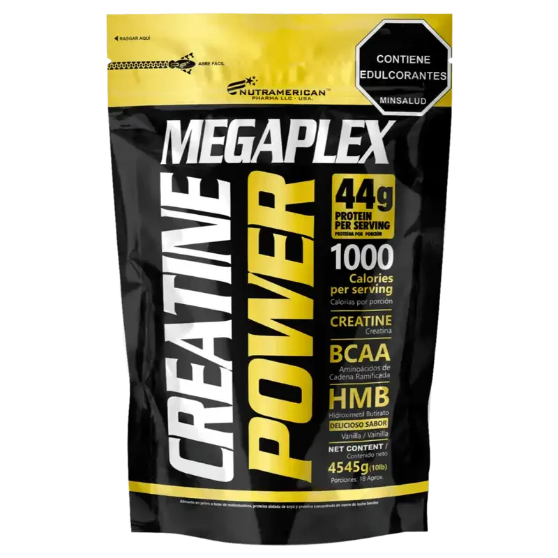 Megaplex Creatine Power 10 lb - Proteína de suero de leche + Creatina Monohidrato NUTRAMERICAN