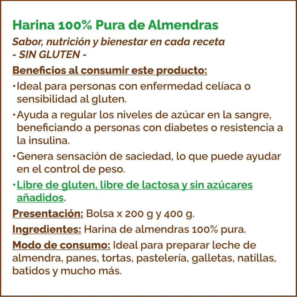 Harina de Almendras 200g BEHAPPY - Imagen 2