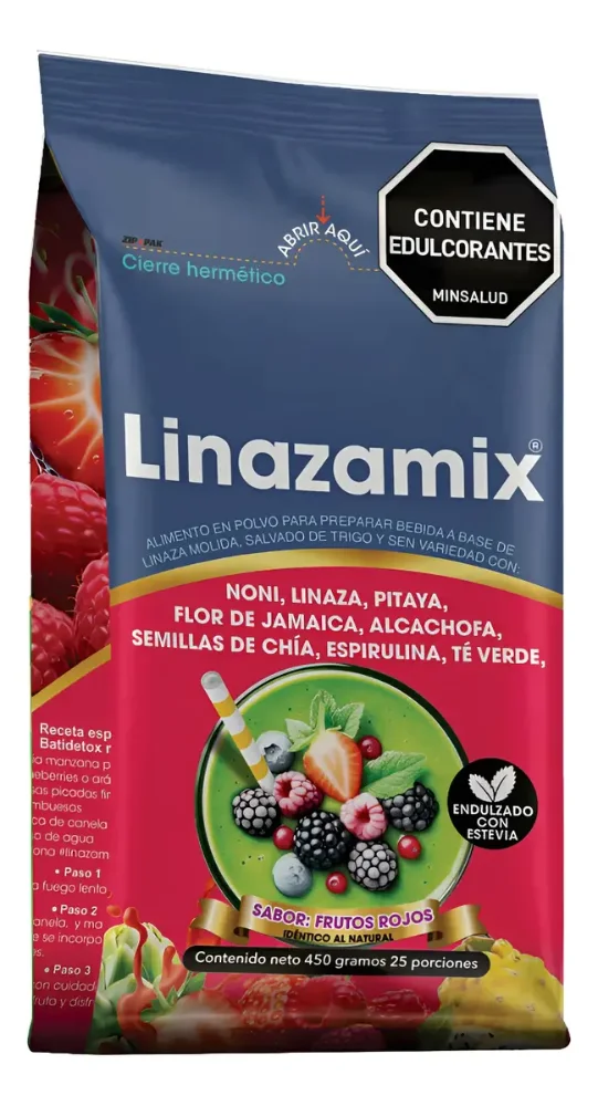 Linazamix Frutos Rojos Colon Cleanser Fibra Espirulina Noni
