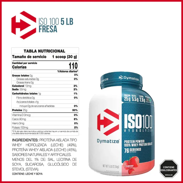 ISO 100 5 LIBRAS STRAWBERRY DYMATIZE - Imagen 2