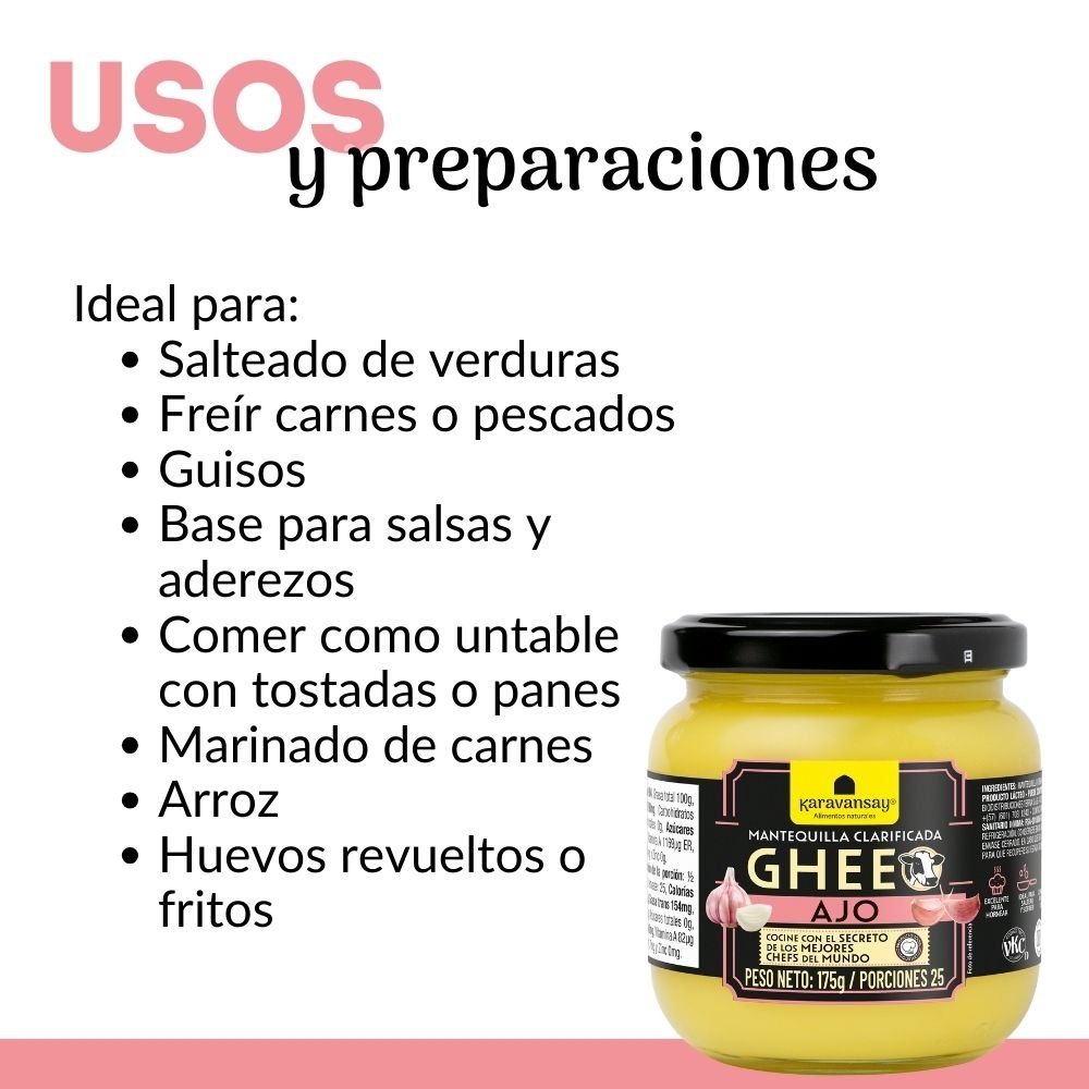 Mantequilla Clarificada Chee con Ajo 175g KARAVANSAY - Imagen 2
