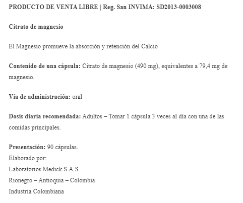 CITRATO DE MAGNESIO 90capsules BOTANITAS - Imagen 2