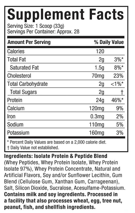 NITRO TECH 100% WHEY GOLD VAINILLA 2 LBS MUSCLETECH - Imagen 2