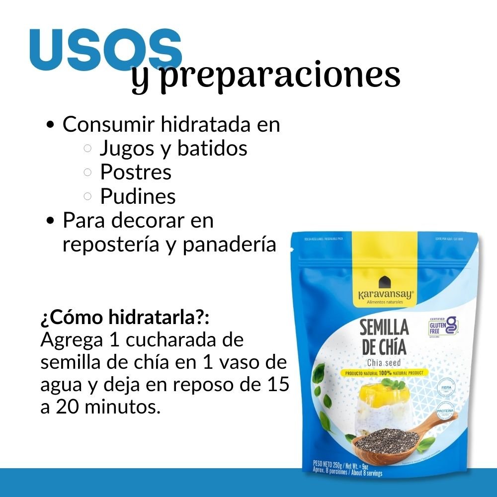 Semillas de Chía 250g KARAVANSAY - Imagen 2