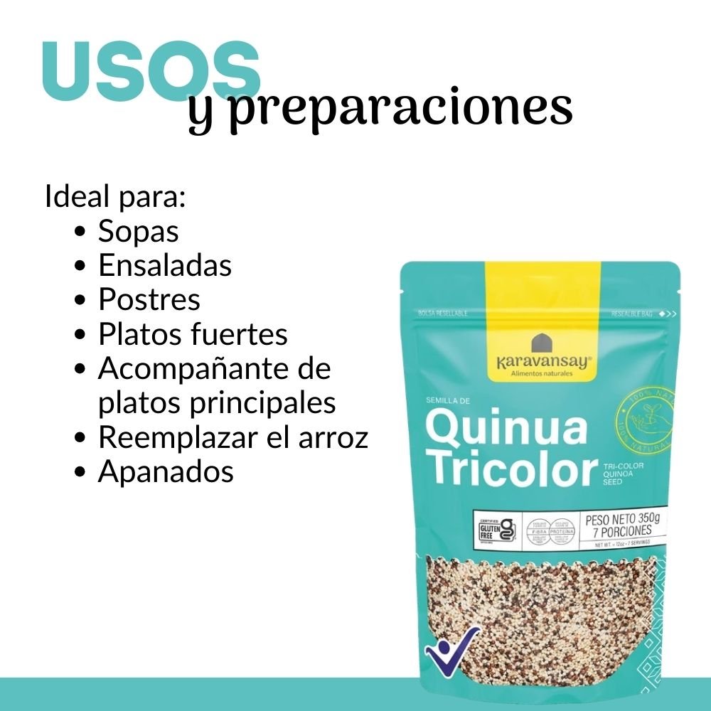 QUINUA TRICOLOR 350g KARAVANSAY - Imagen 2
