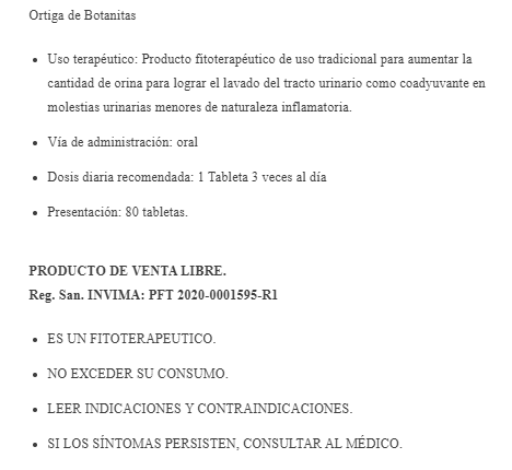 ORTIGA 60ml BOTANITAS - Imagen 2